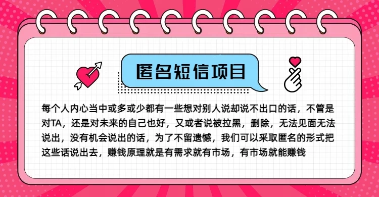 冷门小众赚钱项目，匿名短信，玩转信息差，月入五位数插图